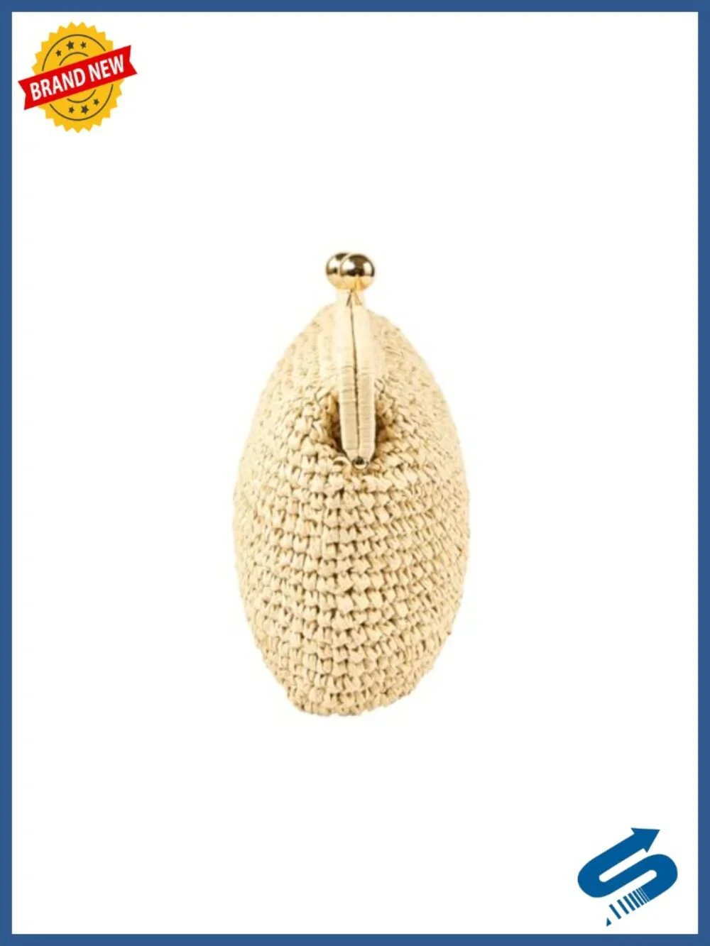 Woven Textured Crossbody Purse with Detachable Gold Chain Kiss-Lock Clutch